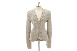 AN ARMANI COLLEZIONI FRILLED CARDIGAN