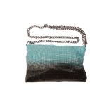 A WHITING & DAVIES SEAFOAM TURQOUISE & BLACK BAG