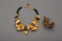 A VILAIWAN FLORAL SCULPTURAL NECKLACE & CUFF SET