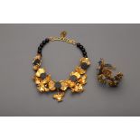 A VILAIWAN FLORAL SCULPTURAL NECKLACE & CUFF SET