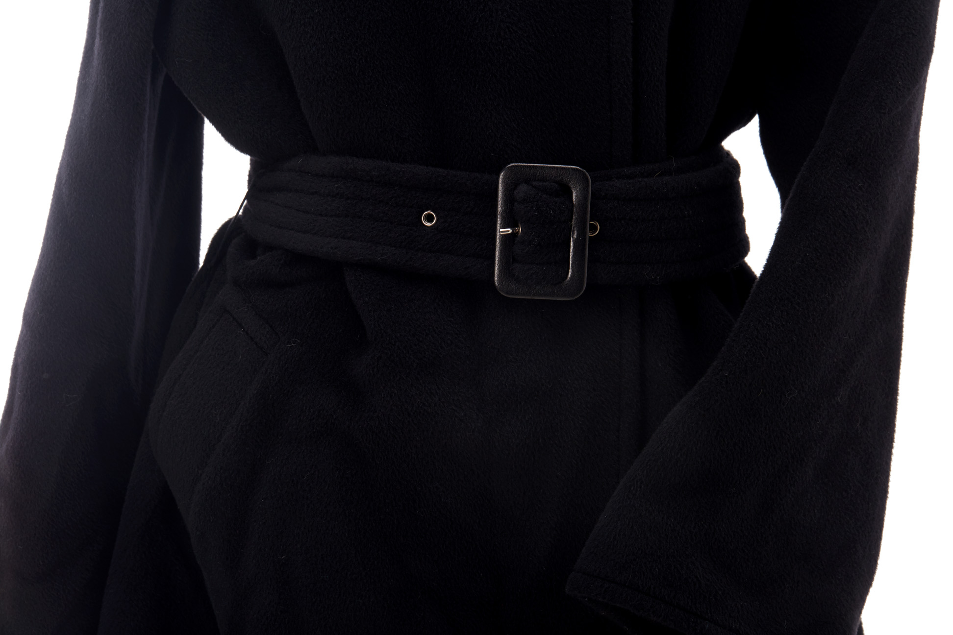 AN ARMANI COLLEZIONI BLACK WOOL COAT - Image 3 of 5