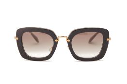 A PAIR OF MIU MIU BLACK SUNGLASSES