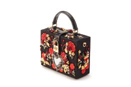 A DOLCE & GABBANA 'SACRED HEART' EMBROIDERED BOX BAG