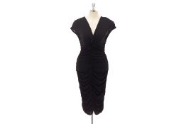 A JUST CAVALLI BLACK RUCHED DRESS