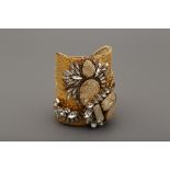 AN ERIKSON BEAMON GOLD & CRYSTAL CUFF