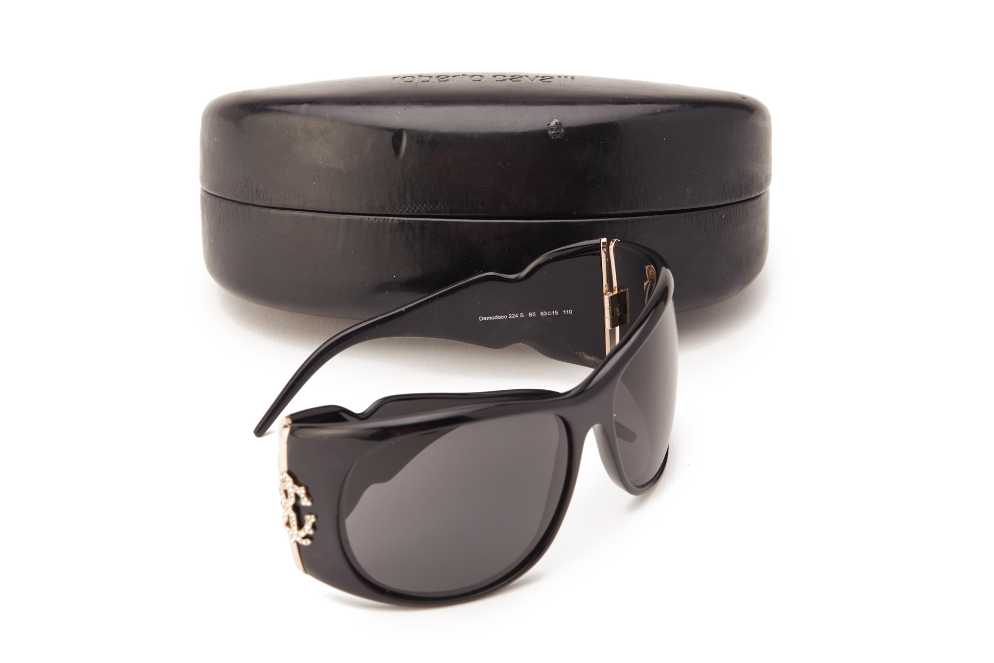 A PAIR OF ROBERTO CAVALLI BLACK SUNGLASSES - Image 4 of 4