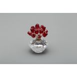 A SWAROVSKI VASE OF ROSES