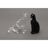 TWO BACCARAT CRYSTAL FIGURES OF CATS