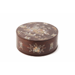 A VIETNAMESE MOTHER-OF-PEARL INLAID CIRCULAR BOX