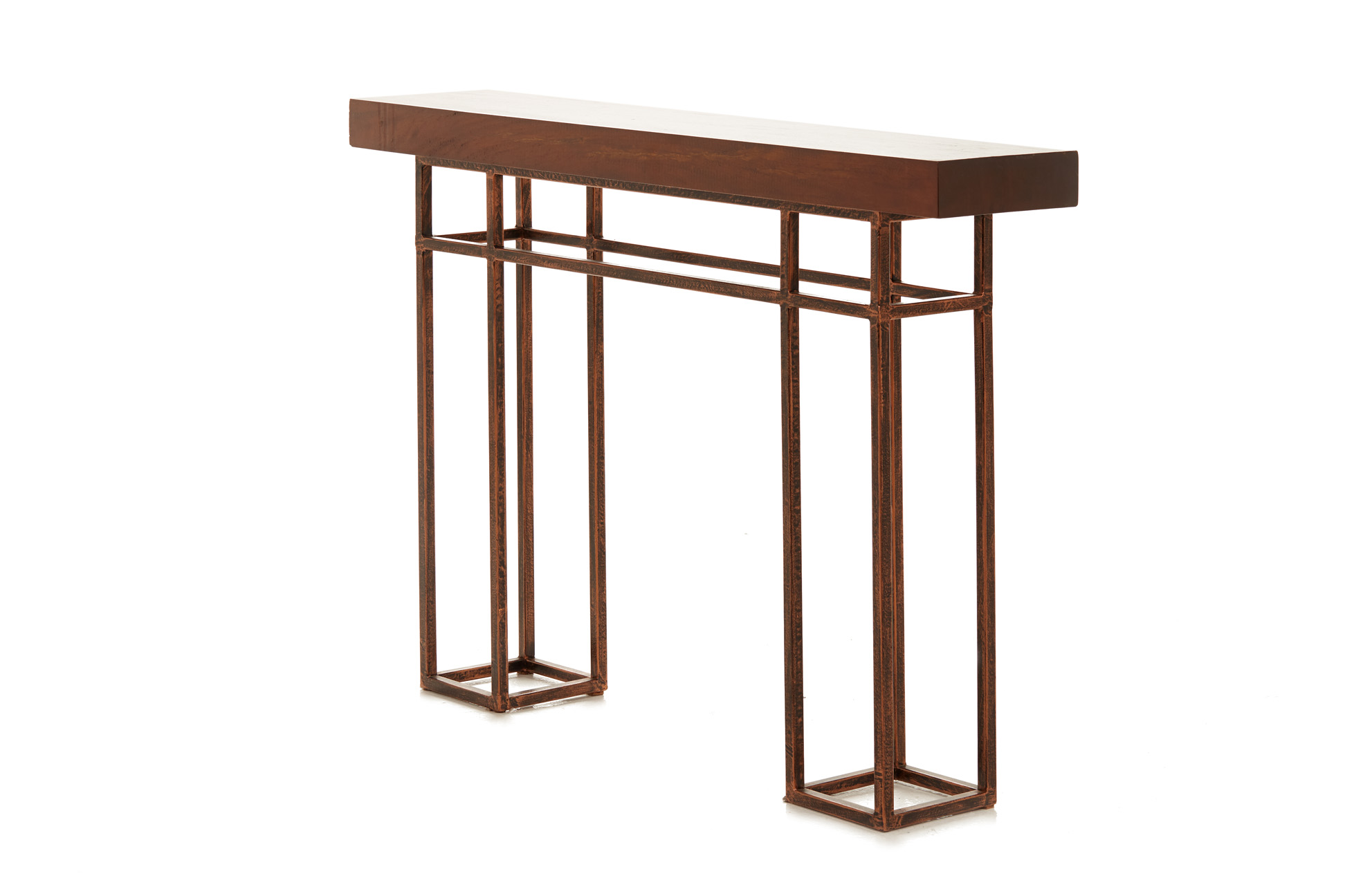 A METAL & WOOD CONSOLE - Image 2 of 3