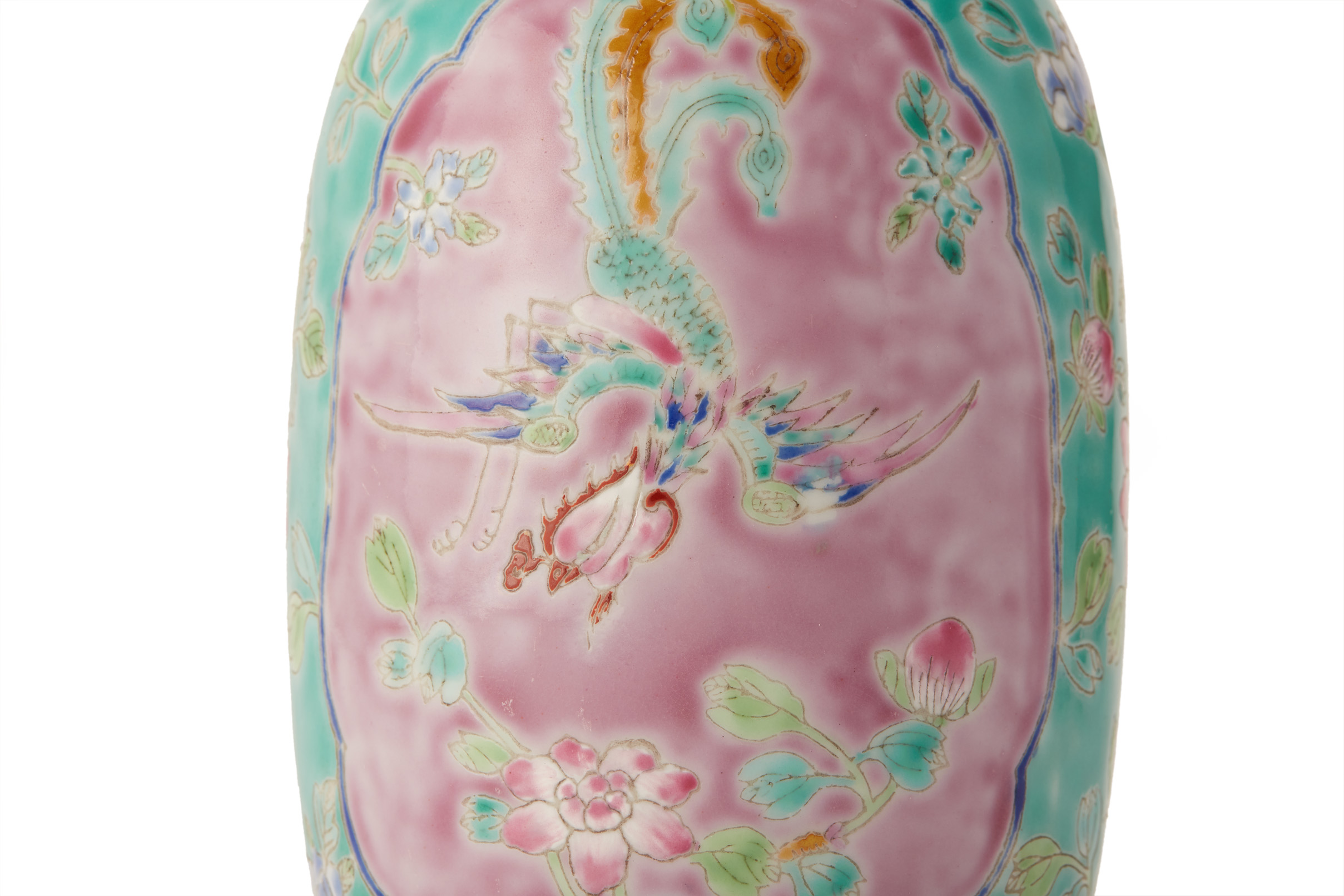 A STRAITS CHINESE PORCELAIN VASE - Image 2 of 4