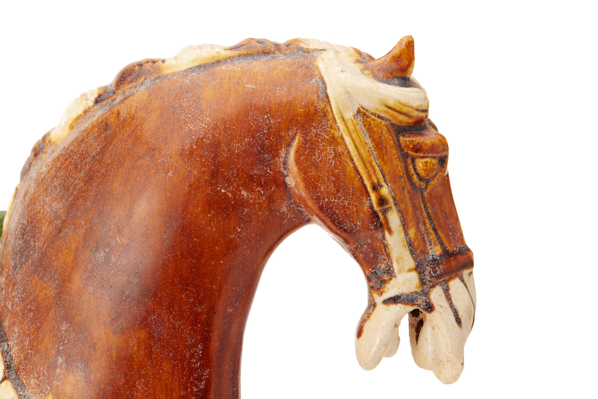 A CHINESE TANG STYLE SANCAI GLAZED MODEL OF A HORSE - Image 3 of 3