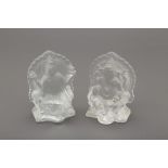 TWO LALIQUE CRYSTAL SCULPTURES OF HINDU DEITIES