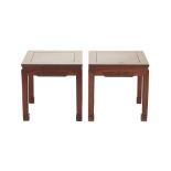 A PAIR OF CHINESE ROSEWOOD SIDE TABLES