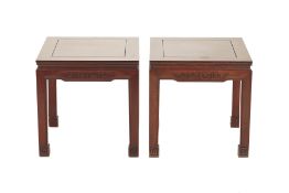 A PAIR OF CHINESE ROSEWOOD SIDE TABLES