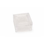 A LALIQUE 'DUNCAN' SQUARE GLASS POWDER BOX