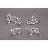 FOUR BACCARAT ANIMAL FIGURINES