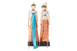 A PAIR OF INDONESIAN WALANG GOLEK PUPPETS