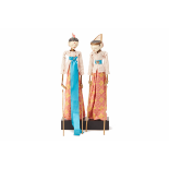 A PAIR OF INDONESIAN WALANG GOLEK PUPPETS