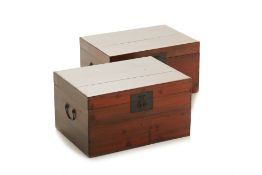 A PAIR OF CHINESE WOOD BOXES