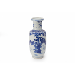 A BLUE & WHITE ROULEAU VASE