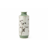 A PORCELAIN VASE WITH BIRDS AND BAMBOO