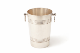 A SILVER PLATED TWIN HANDLED CHAMPAGNE BUCKET