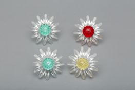 FOUR SWAROVSKI DAISY FLOWERHEADS