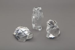 THREE BACCARAT ANIMAL FIGURINES