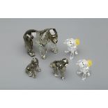 FIVE SWAROVSKI GORILLA FIGURINES