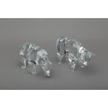 TWO GLASS SCULPTURES OF ANIMALS