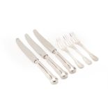 A GROUP OF SILVER PLATED CUTLERY