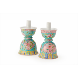 A PAIR OF STRAITS CHINESE CANDLE HOLDERS