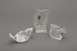 THREE WATERFORD CRYSTAL PAPERWEIGHTS