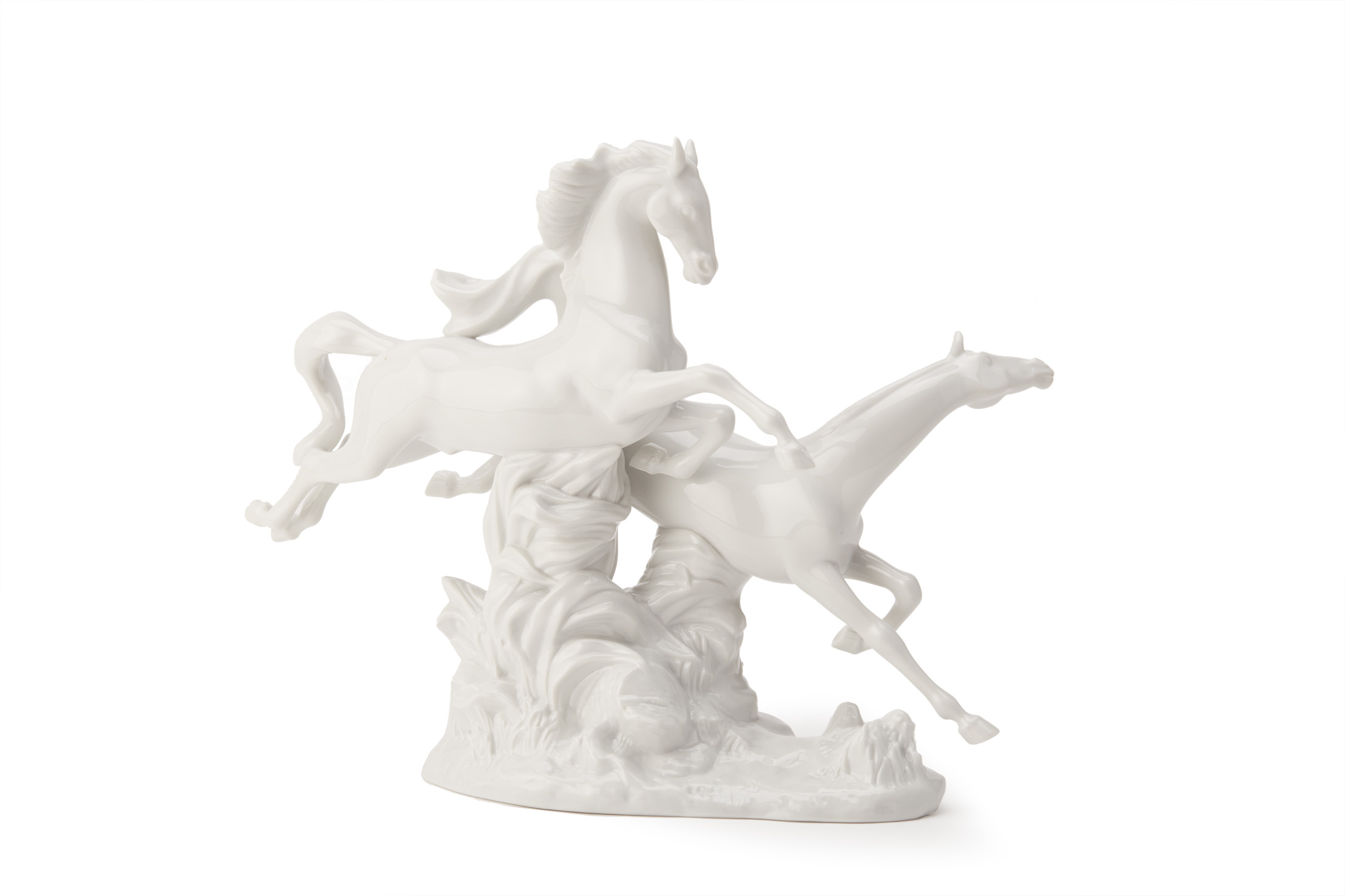 A LLADRO PORCELAIN GROUP OF TWO HORSES GALLOPING - Image 2 of 5