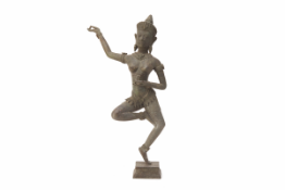 A CAMBODIAN BRONZE APSARA DANCER FIGURE