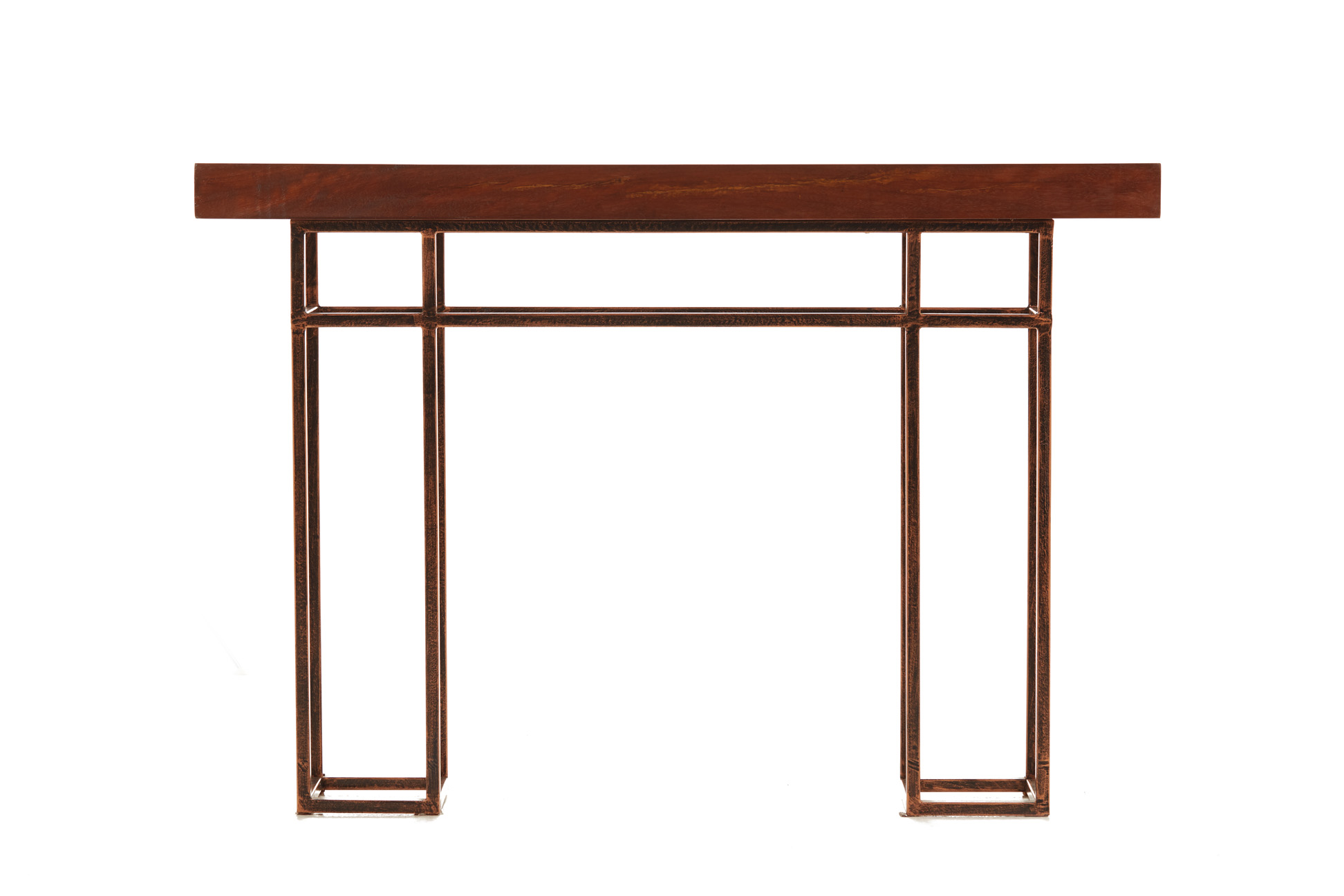 A METAL & WOOD CONSOLE