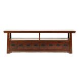 A SHINTO STYLE WALNUT TV CONSOLE