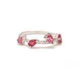A RUBELLITE AND DIAMOND RING