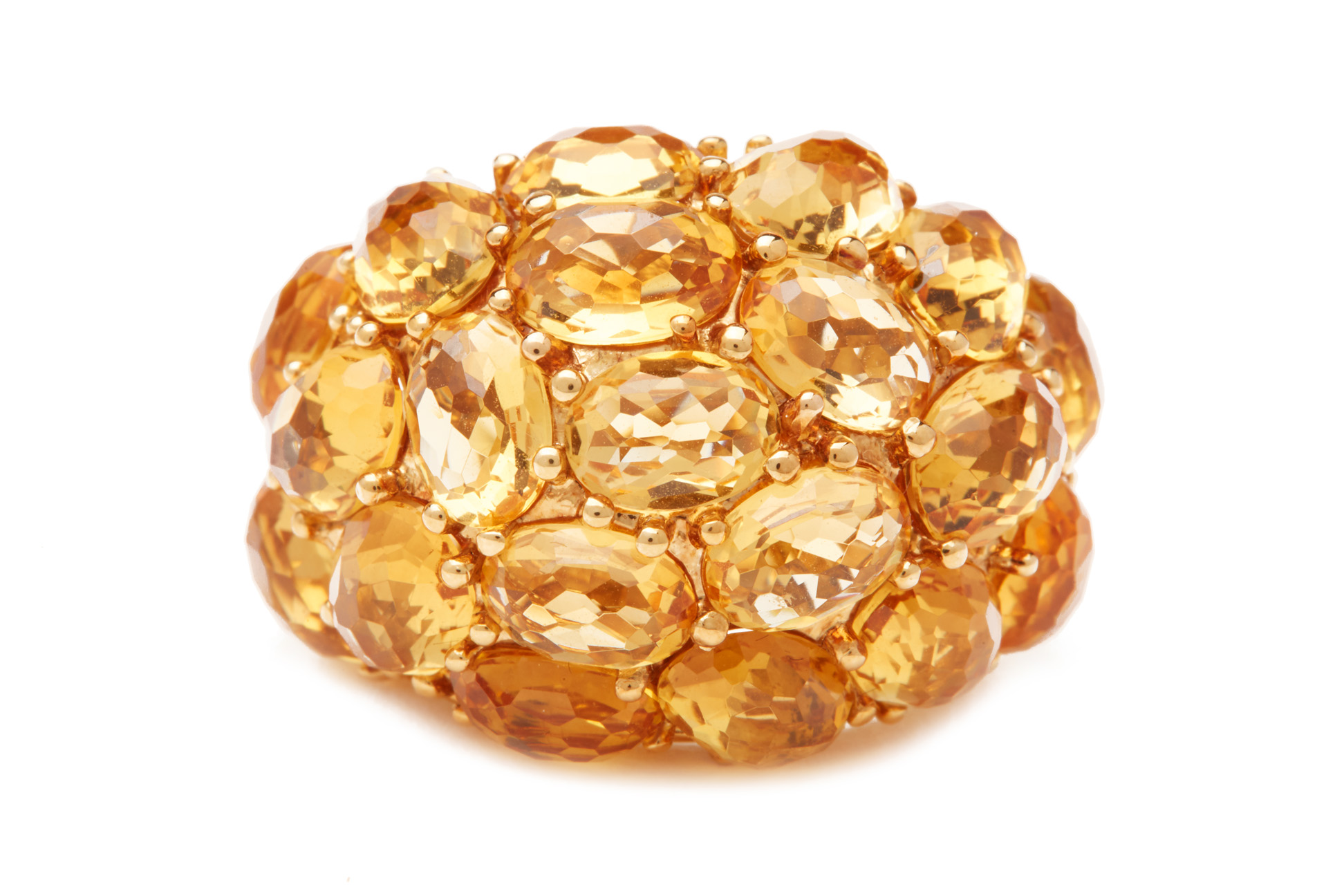 A CITRINE BOMBE RING