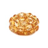 A CITRINE BOMBE RING