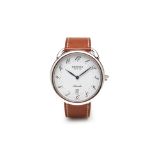 HERMES ARCEAU” STAINLESS STEEL LARGE UNISEX AUTOMATIC WATCH