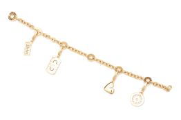 A BVLGARI GOLD CHARM BRACELET