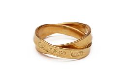 A TIFFANY & CO. 18K GOLD TWO BAND RING