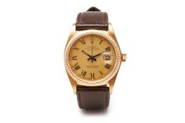 ROLEX OYSTER PERPETUAL DATEJUST 18K YELLOW GOLD GENT’S WATCH