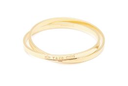 A TIFFANY & CO. 18K GOLD TWO BAND BANGLE