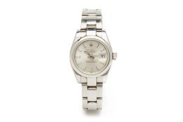 A ROLEX STAINLESS STEEL OYSTER PERPETUAL LADY DATEJUST WATCH