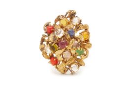 A VINTAGE INDIAN COCKTAIL RING