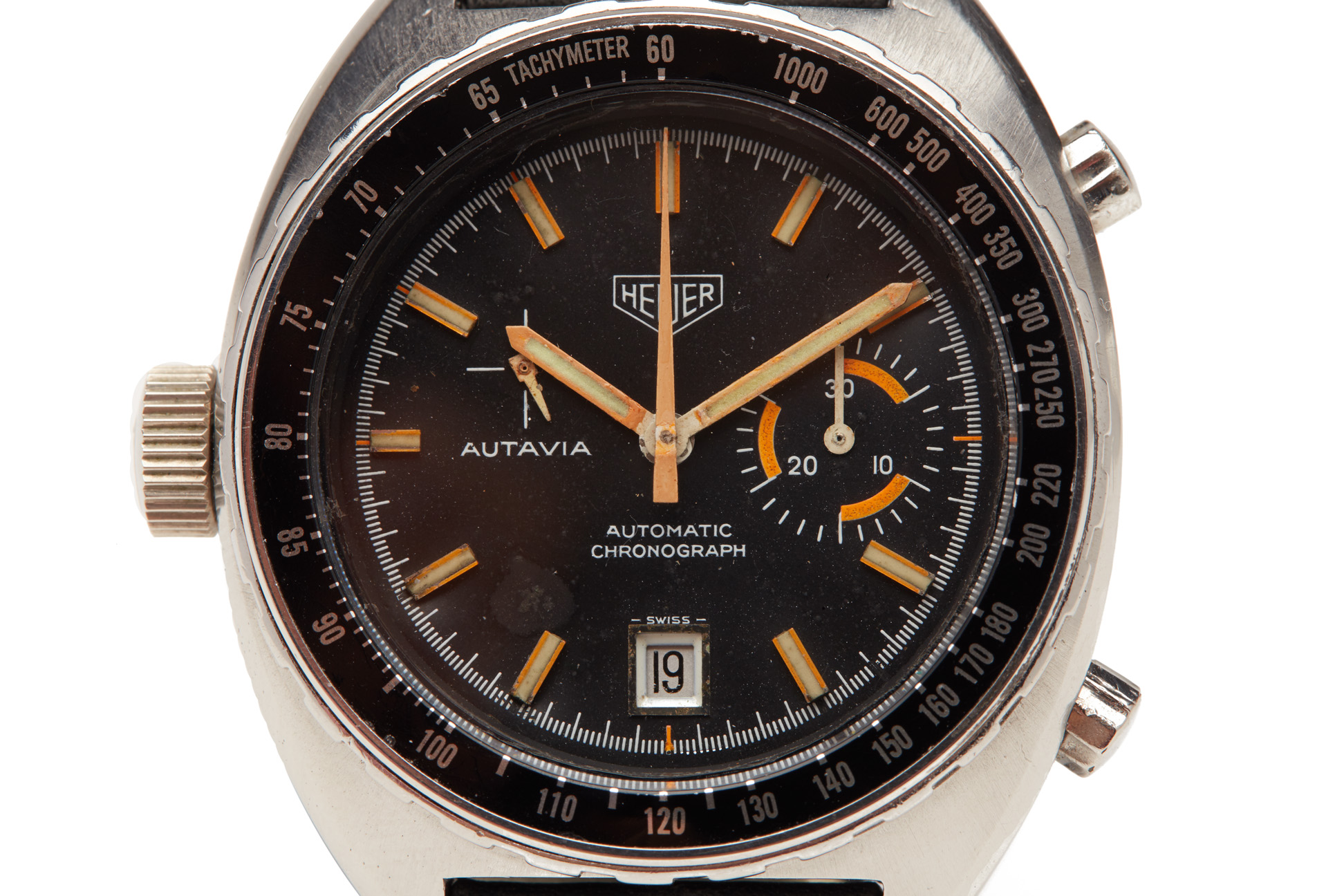 HEUER AUTAVIA ‘ORANGE BOY’ VINTAGE 1970’S CHRONOGRAPH WATCH - Image 2 of 4