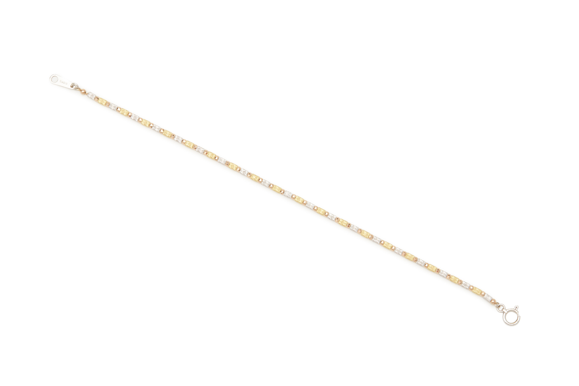 AN 18K THREE COLOUR GOLD BRACELET - Image 2 of 2